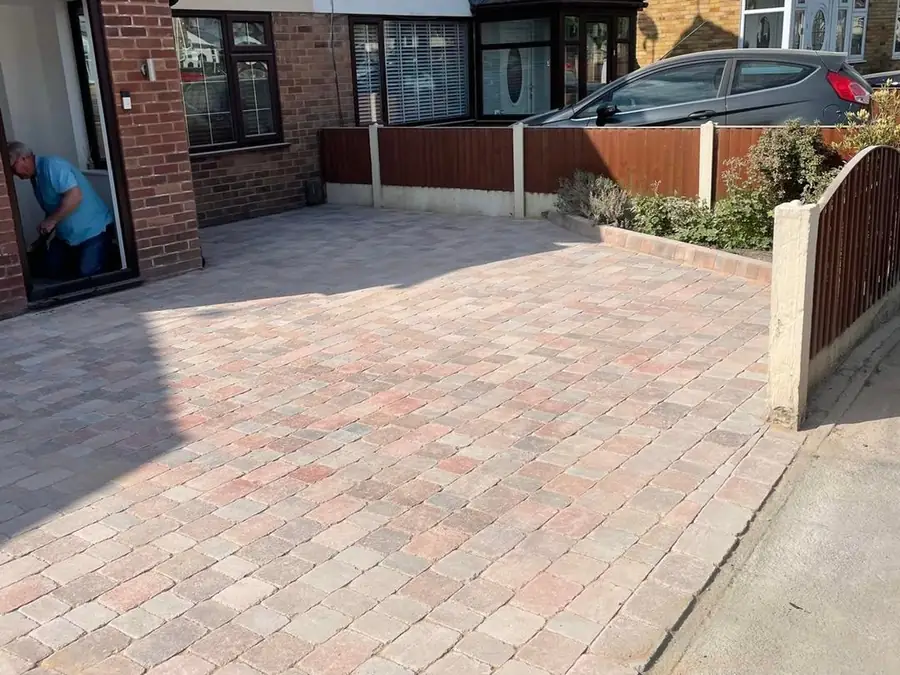 Brindle block paving driveway with a charcoal border laid by S P Groundworks & Driveways